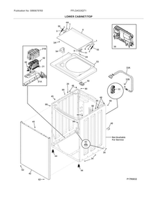 Lower Cabinet/top Diagram and Parts List for FFLG4033QT1  Frigidaire Washer Dryer Combo
