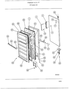 Freezer 16 Cubic Feet Diagram and Parts List for 46851-0B  Frigidaire Freezer