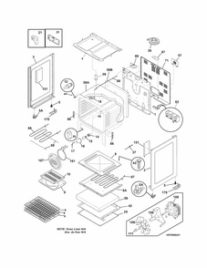 Body Diagram and Parts List for 970598421  Kenmore Range