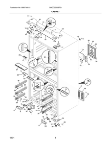 Cabinet Diagram and Parts List for GRQC2255BF01  Frigidaire Refrigerator