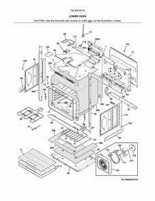 Lower oven Diagram and Parts List for 79049533316  Kenmore Wall Oven