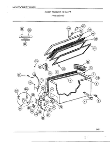 Chest Freezer Diagram and Parts List for 83251-0D  Frigidaire Freezer