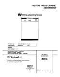 COVER Diagram and Parts List for MDB421RHS3  Westinghouse Dishwasher