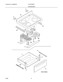 TOP/DRAWER Diagram and Parts List for PGLEF388ES7  Frigidaire Range