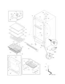 Cabinet Diagram and Parts List for 25327002411  Kenmore Freezer