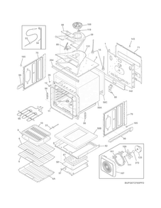 Upper Oven Diagram and Parts List for FGET2765PBD  Frigidaire Wall Oven