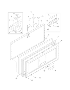 Door Diagram and Parts List for 25316949108  Kenmore Freezer