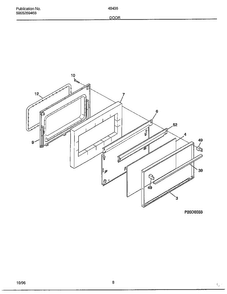 Door Diagram and Parts List for 484360B  Frigidaire Range