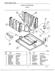 Room Air Conditioner Page 5 Diagram and Parts List for 5154007  Frigidaire Air Conditioner