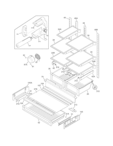 Shelves Diagram and Parts List for FFHB2740PE0  Frigidaire Refrigerator