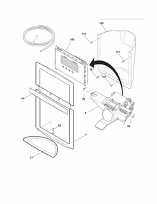 Ice & Water Dispenser Diagram and Parts List for FGUS2647LF2  Frigidaire Refrigerator