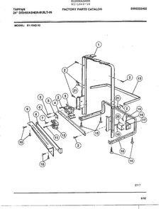 24" Built-in Dishwasher Page 9 Diagram and Parts List for 61-1042-10  Tappan Dishwasher