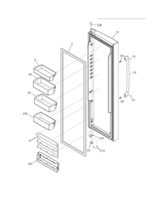 Refrigerator Door Diagram and Parts List for EI23CS65KS1  Electrolux Refrigerator