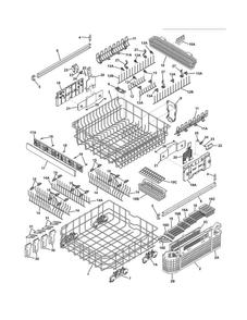 Racks Diagram and Parts List for EDW7505HSS1B  Electrolux Dishwasher