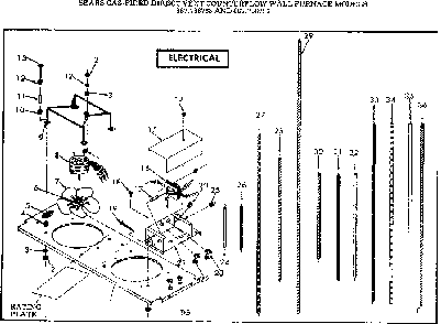 Electrical Diagram and Parts List for 867736735  Frigidaire Furnace
