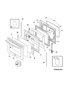 Door Diagram and Parts List for CGIF3061NFB  Frigidaire Range