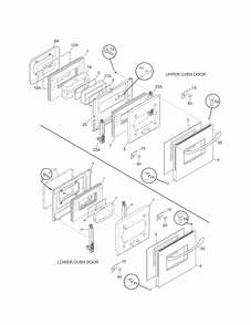Doors Diagram and Parts List for 79040613801  Kenmore Wall Oven