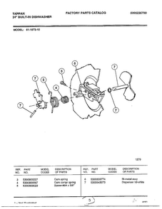 Bi-metal Assy Diagram and Parts List for 61-1073-10  Frigidaire Dishwasher