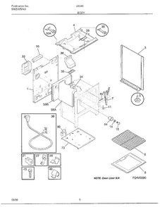 Body Diagram and Parts List for 283460B  Frigidaire Range
