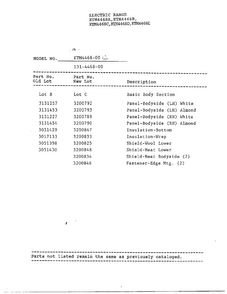 Electric Range/information Diagram and Parts List for 4468B  Frigidaire Range