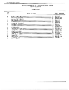 30" Floor/backguard Page 2 Diagram and Parts List for 4448B  Frigidaire Range