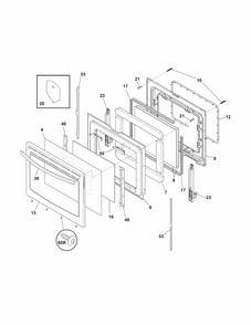 Door Diagram and Parts List for 79092903016  Kenmore Range