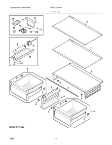 Shelves Diagram and Parts List for FRFG1723AV04  Frigidaire Refrigerator
