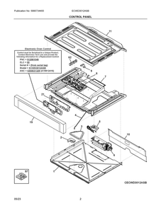 Control Panel Diagram and Parts List for ECWD3012ASB  Frigidaire Wall Oven