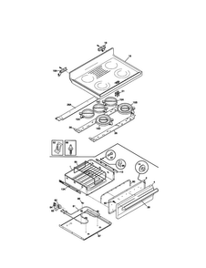 Top/drawer Diagram and Parts List for FEF389WJCA  Frigidaire Range