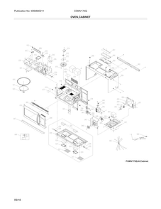Oven,cabinet Diagram and Parts List for CGMV175QFA  Frigidaire Microwave