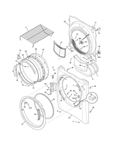 Front Panel/lint Filter Diagram and Parts List for EIMGD60JIW2  Electrolux Dryer