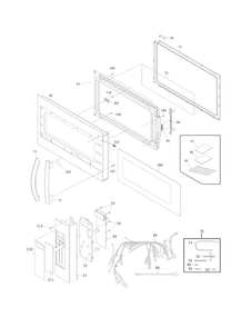 Control Panel, Door, Misc Diagram and Parts List for FGMV205KFA  Frigidaire Microwave