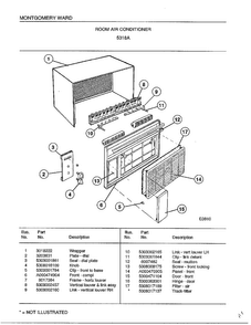 Room Air Conditioner Diagram and Parts List for 5318A  Frigidaire Air Conditioner