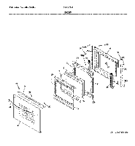 Door Diagram and Parts List for FFEW2726TBD  Frigidaire Wall Oven