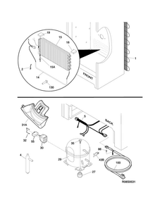 System Diagram and Parts List for FKFH21F7HWE  Frigidaire Freezer