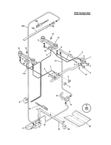 Burner Diagram and Parts List for TGO336BGW3  Tappan Range