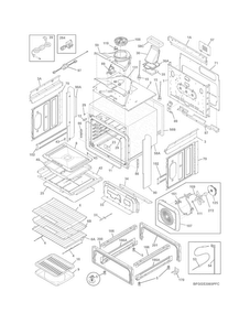 Body Diagram and Parts List for FGGS3065PBC  Frigidaire Range