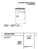 COVER Diagram and Parts List for FSG748GFS1  Frigidaire Dryer