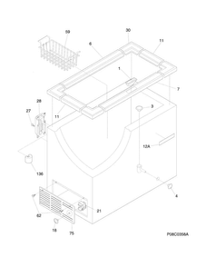Cabinet Diagram and Parts List for KCCF070QWA  Kelvinator Freezer