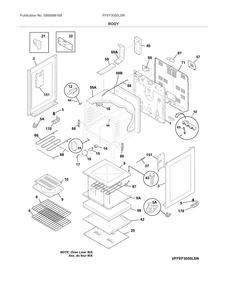 Body Diagram and Parts List for FFEF3050LSR  Frigidaire Range