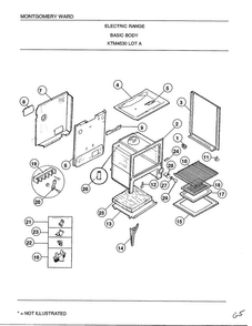 Basic Body Diagram and Parts List for 4530A  Frigidaire Range