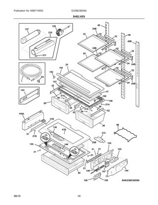 Shelves Diagram and Parts List for EI23BC82SS4  Frigidaire Refrigerator