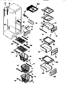 Shelves And Accessories Diagram and Parts List for 25358687890  Kenmore Refrigerator