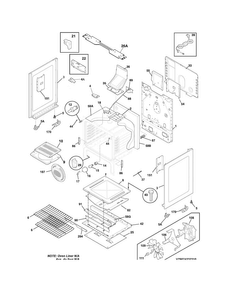Body Diagram and Parts List for BGGF3045RFA  Frigidaire Range