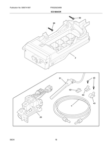 Ice Maker Diagram and Parts List for FRSS2623AB9  Frigidaire Refrigerator