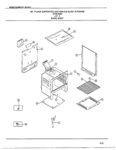 30` Floor/basic Body Diagram and Parts List for 2507A  Frigidaire Range