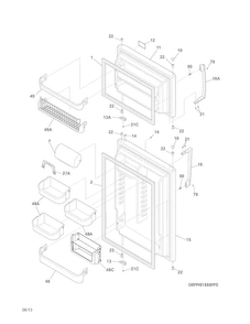 Doors Diagram and Parts List for FPHI1888PF1  Frigidaire Refrigerator