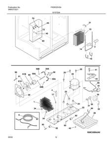 System Diagram and Parts List for FRSR25V5AQ1  Frigidaire Refrigerator