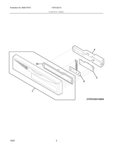 Control Panel Diagram and Parts List for FDPC4221AB3A  Frigidaire Dishwasher