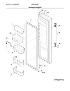 Refrigerator Door Diagram and Parts List for FPSS2677RF0  Frigidaire Refrigerator